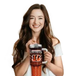 personalized cincinnati bengals hex texture orange curved tumbler best selling.webp