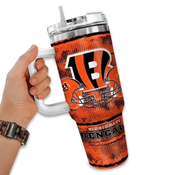 personalized cincinnati bengals honey streaks orange curved tumbler fashion forward.webp