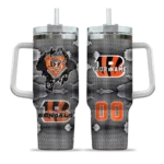 personalized cincinnati bengals superman shield orange gray curved tumbler best selling.webp