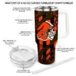 personalized cleveland browns claw cut brown black curved tumbler best selling.webp