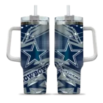 personalized dallas cowboys abstract paths blue curved tumbler best selling.webp