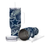 personalized dallas cowboys abstract paths blue curved tumbler best selling.webp