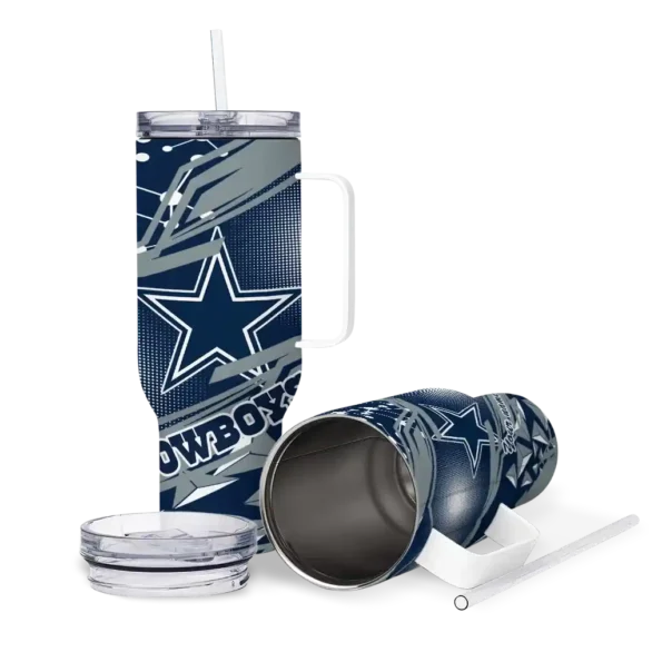 personalized dallas cowboys abstract paths blue curved tumbler high quality.webp