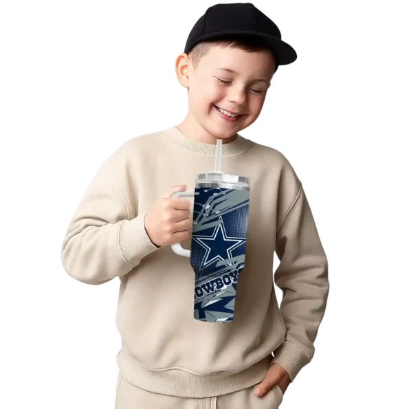 personalized dallas cowboys abstract paths blue curved tumbler latest model.webp