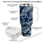 personalized dallas cowboys abstract paths blue curved tumbler best selling.webp