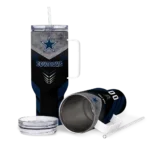 personalized dallas cowboys arrow armor blue black curved tumbler best selling.webp
