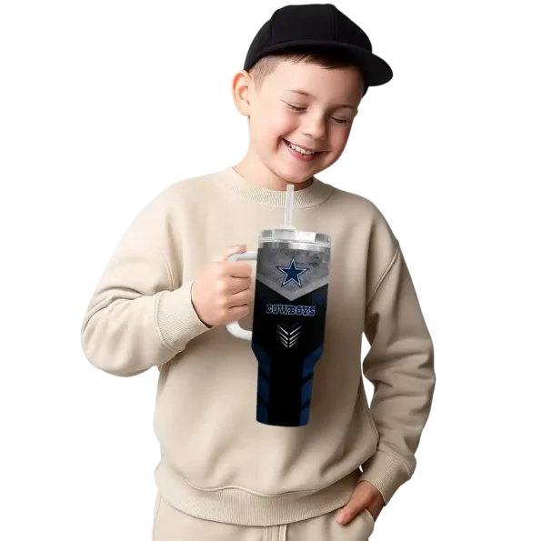 personalized dallas cowboys arrow armor blue black curved tumbler latest model.webp