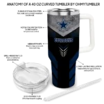 personalized dallas cowboys arrow armor blue black curved tumbler best selling.webp