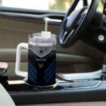 personalized dallas cowboys arrow armor blue black curved tumbler best selling.webp