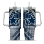 personalized dallas cowboys arrow burst blue curved tumbler best selling.webp