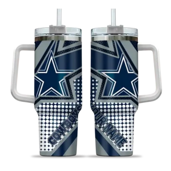 personalized dallas cowboys arrow burst blue curved tumbler best selling.webp
