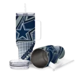 personalized dallas cowboys arrow burst blue curved tumbler best selling.webp