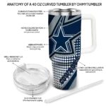 personalized dallas cowboys arrow burst blue curved tumbler best selling.webp