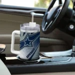 personalized dallas cowboys arrow burst blue curved tumbler best selling.webp