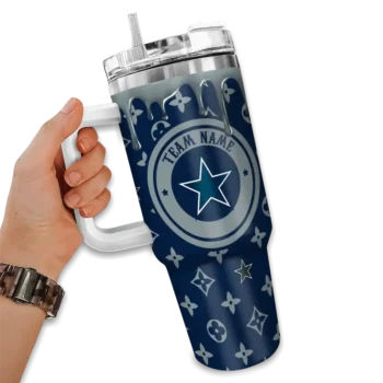 personalized dallas cowboys bullseye drips blue curved tumbler fashion forward.webp