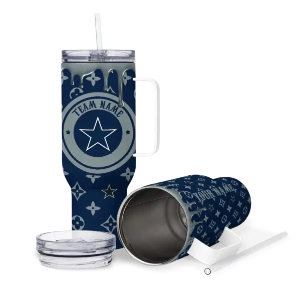 personalized dallas cowboys bullseye drips blue curved tumbler high quality.webp