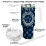 personalized dallas cowboys bullseye drips blue curved tumbler best selling.webp
