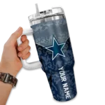 personalized dallas cowboys chevron stripe blue curved tumbler best selling.webp