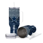 personalized dallas cowboys chevron stripe blue curved tumbler best selling.webp