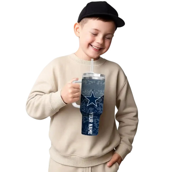 personalized dallas cowboys chevron stripe blue curved tumbler latest model.webp