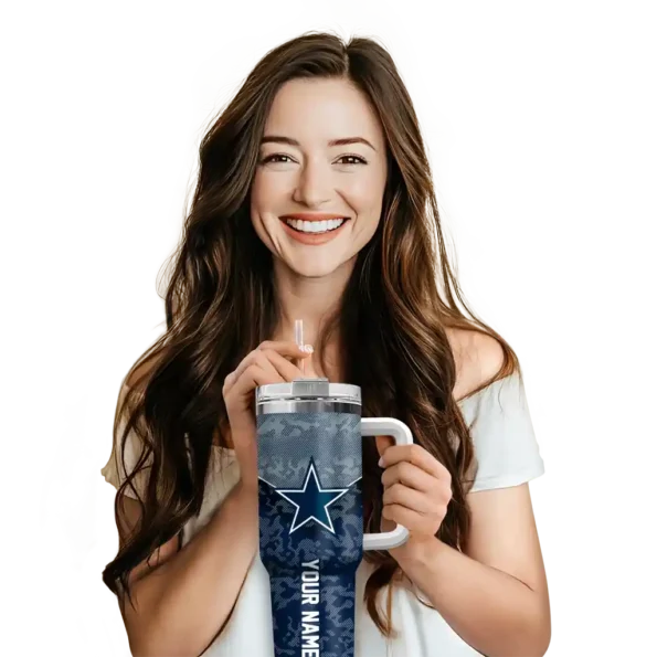 personalized dallas cowboys chevron stripe blue curved tumbler premium grade.webp