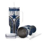 personalized dallas cowboys leopard zipper blue curved tumbler best selling.webp