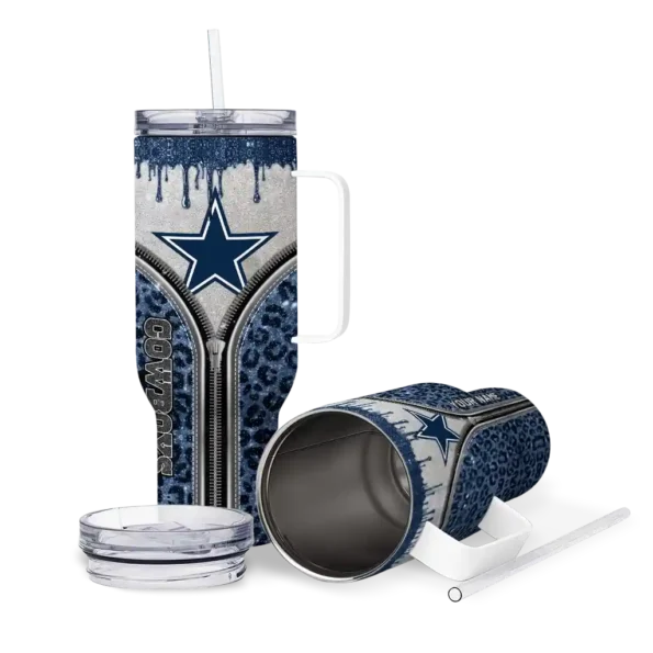 personalized dallas cowboys leopard zipper blue curved tumbler high quality.webp