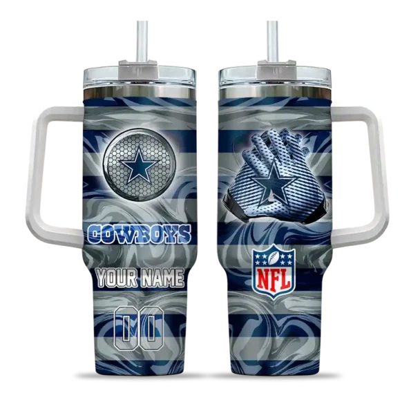 personalized dallas cowboys marbled stripes blue curved tumbler best selling.webp