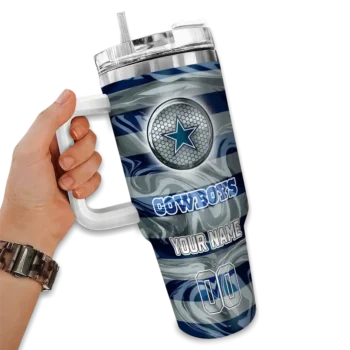 personalized dallas cowboys marbled stripes blue curved tumbler fashion forward.webp