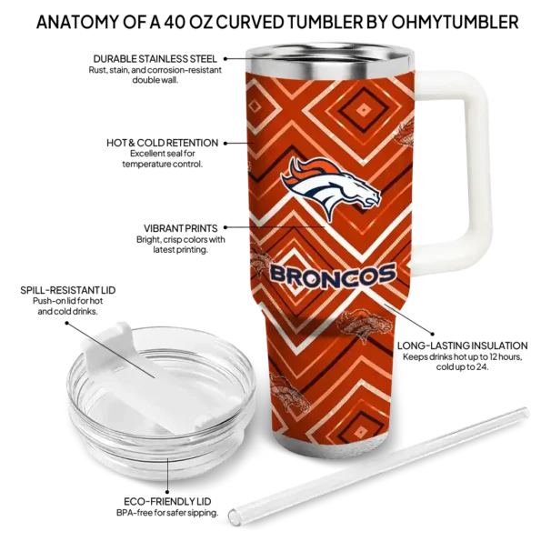 personalized denver broncos bold diamonds orange curved tumbler new arrival.webp