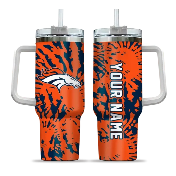 personalized denver broncos burst swirl orange curved tumbler best selling.webp