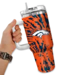 personalized denver broncos burst swirl orange curved tumbler best selling.webp