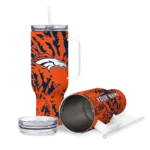 personalized denver broncos burst swirl orange curved tumbler best selling.webp