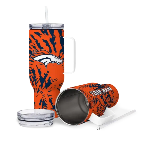 personalized denver broncos burst swirl orange curved tumbler high quality.webp