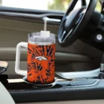 personalized denver broncos burst swirl orange curved tumbler best selling.webp