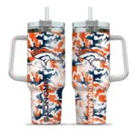 personalized denver broncos camo mashup orange white curved tumbler best selling.webp