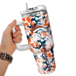 personalized denver broncos camo mashup orange white curved tumbler best selling.webp