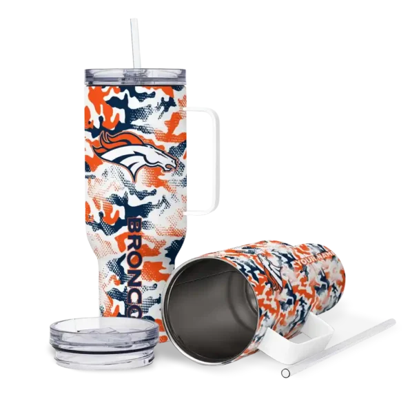 personalized denver broncos camo mashup orange white curved tumbler high quality.webp