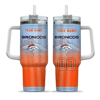 personalized denver broncos gradient dots orange curved tumbler best selling.webp