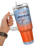 personalized denver broncos gradient dots orange curved tumbler best selling.webp