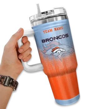 personalized denver broncos gradient dots orange curved tumbler fashion forward.webp