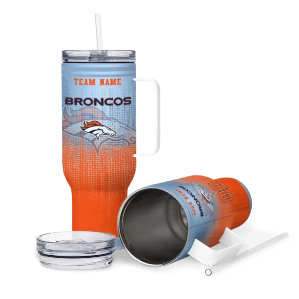 personalized denver broncos gradient dots orange curved tumbler high quality.webp