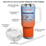 personalized denver broncos gradient dots orange curved tumbler best selling.webp