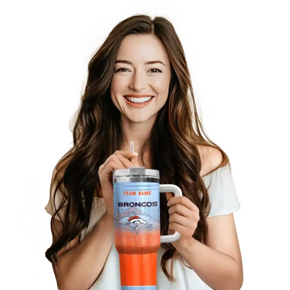 personalized denver broncos gradient dots orange curved tumbler premium grade.webp