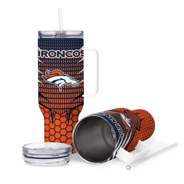 personalized denver broncos hex texture orange curved tumbler high quality.webp