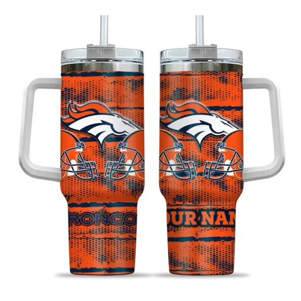 personalized denver broncos honey streaks orange curved tumbler best selling.webp