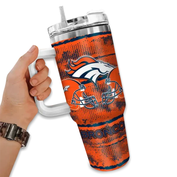 personalized denver broncos honey streaks orange curved tumbler fashion forward.webp