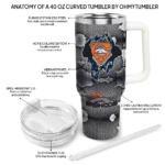 personalized denver broncos superman shield orange gray curved tumbler best selling.webp