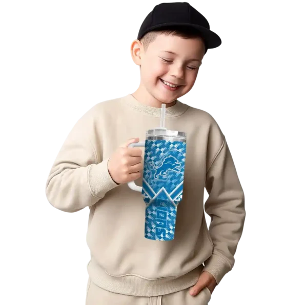personalized detroit lions chevron angle blue curved tumbler latest model.webp