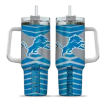 personalized detroit lions chevron layers blue curved tumbler best selling.webp